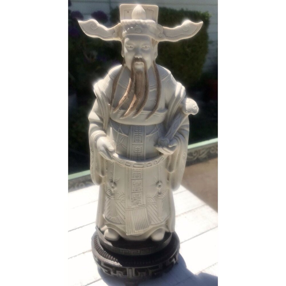Vtg Chinese Men God Immortal Feng Shui 11” Statue Figurine Prosperity Longevity